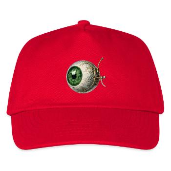 Anatomisches Auge mit grüner Iris – Vintage Stil - Kinder Basecap - Rot - Vorne