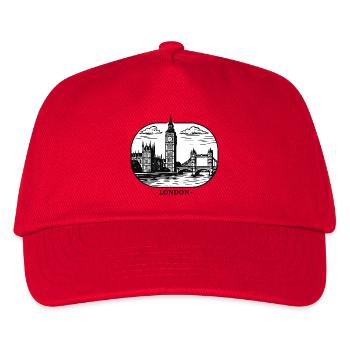 London Line Style: Big Ben and Tower Bridge - Kids’ Baseball Cap - red - Front
