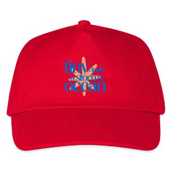 Tiny ripple in a stormy ocean (coral background) - Kinder Basecap - Rot - Vorne