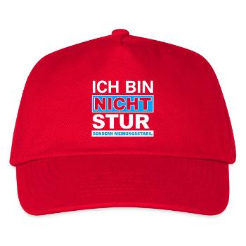 Ich bin nicht stur: Meinungsstabil - Kinder Basecap - Rot - Vorne
