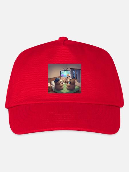 Sloth Night Gamer - Kinder Basecap - Rot