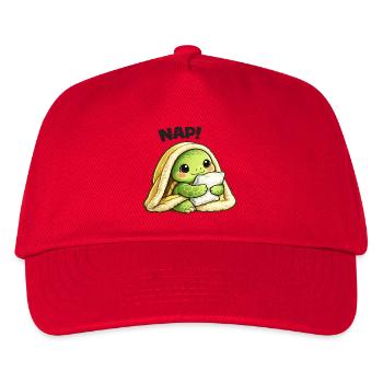Kuschelige Schildkröte unter Decke - Kinder Basecap - Rot - Vorne