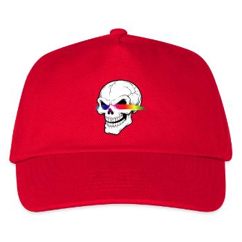 Skull Neon Rainbow Laser Eyes Design - Kids’ Baseball Cap - red - Front