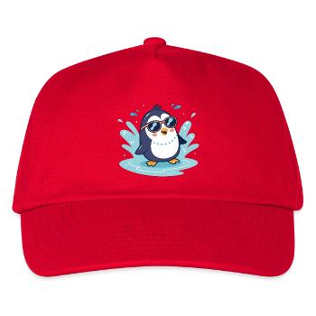 Penguin soleil splash en lunettes - Casquette de baseball Enfant - rouge - Devant