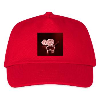 Fleurs d’orchidée et loupe - Casquette de baseball Enfant - rouge - Devant