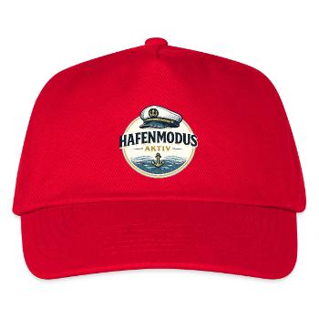 Hafenmodus aktiv maritimer Anker Spruch - Kinder Basecap - Rot - Vorne