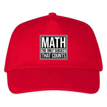 Math The Only Subject That Counts Nerd Mathe Logo - Kinder Basecap - Rot - Vorne
