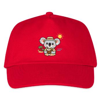 Beach koala with coconut - Kids’ Baseball Cap - red - Front