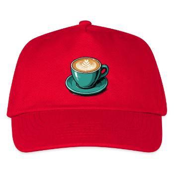 Teal Latte Art Kaffeetasse - Kinder Basecap - Rot - Vorne