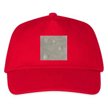 Realistische 3D Wassertropfen - Kinder Basecap - Rot - Vorne