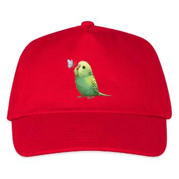 Perruche perruche avec papillon - Casquette de baseball Enfant - rouge - Devant