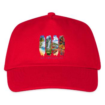 Guadeloupe Travel – Karibik Insel & Kultur Motiv - Kinder Basecap - Rot - Vorne