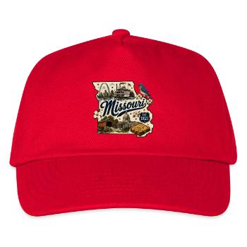 Missouri Show Me State Vintage-Reiseaufkleber - Kinder Basecap - Rot - Vorne