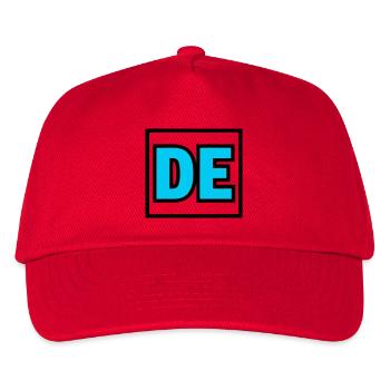 DE Initials Letters Logo - Kids’ Baseball Cap - red - Front