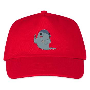 Seehund Schmied Zange Handwerk - Kinder Basecap - Rot - Vorne