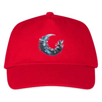 Uhrwerk-Mond mit Feenlaterne - Kinder Basecap - Rot - Vorne