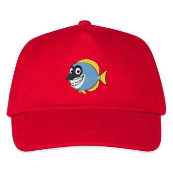 Funny Smile Doktorfisch – White-throated Surgeonfi - Kinder Basecap - Rot - Vorne