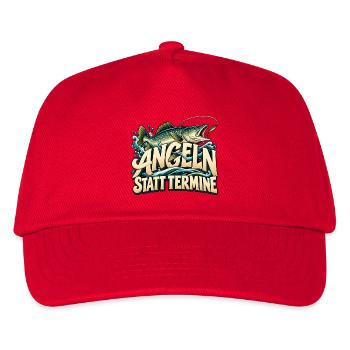Angeln statt Termine Geschenkidee Vatertag - Kinder Basecap - Rot - Vorne