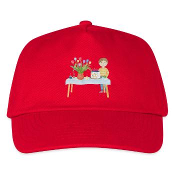 Geburtstagstisch - Kinder Basecap - Rot - Vorne