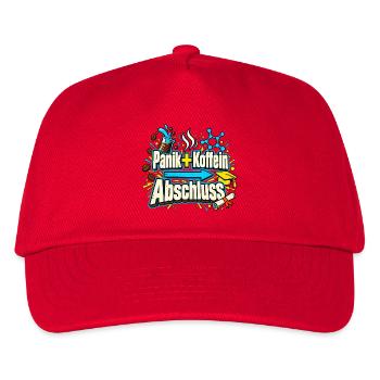 Abi Abschluss Prüfungsstress Koffein Nerd Humor - Kinder Basecap - Rot - Vorne