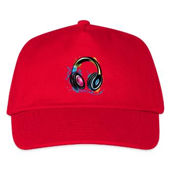 stylish Graffiti Headphones - Kids’ Baseball Cap - red - Front