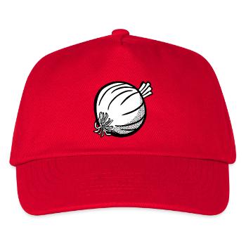 zwiebeln onion halloween gemuese vegetables14 - Kinder Basecap - Rot - Vorne