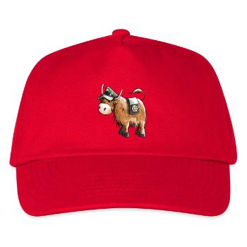 Bulle als Polizist - Polizei - Tiere - lustig - Kinder Basecap - Rot - Vorne