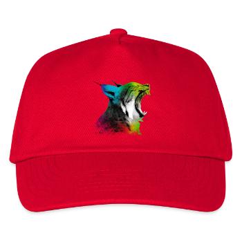 Gähnender Luchs - Kinder Basecap - Rot - Vorne