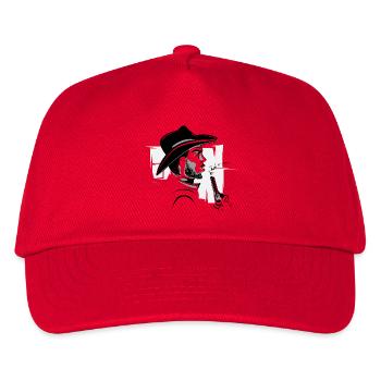 cowboy western bandit symbol comic wild - Kinder Basecap - Rot - Vorne
