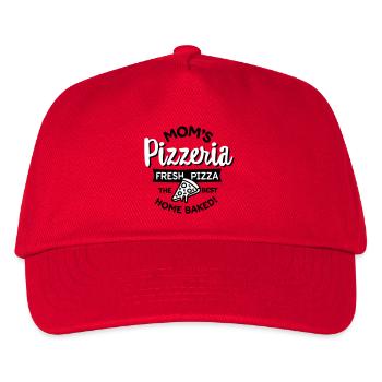 Moms's Pizzeria Mama Pizza Bäcker Muttertag Mutti - Kinder Basecap - Rot - Vorne