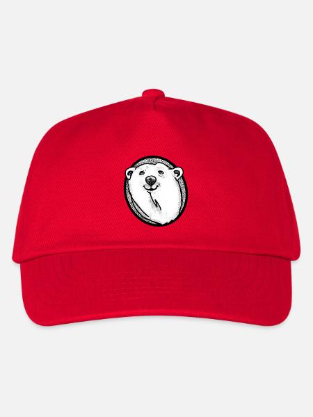 Schmunzelnder Eisbär - Kinder Basecap - Rot