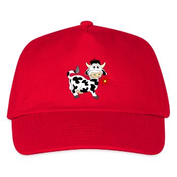Cow with flower in the mouth - Kids’ Baseball Cap - red - Front