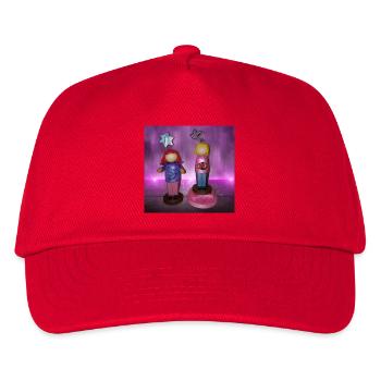 Glitzernde Fantasiefiguren Duo - Kinder Basecap - Rot - Vorne