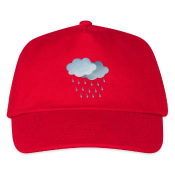 Wetter Regen-Wolken Symbol - Kinder Basecap - Rot - Vorne
