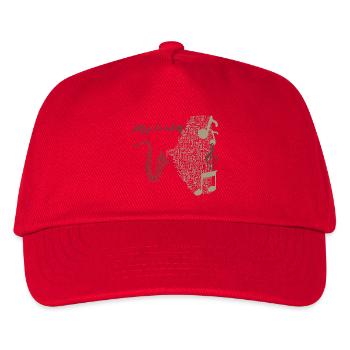 Musikalisches Saxophon Design in Noten - Kinder Basecap - Rot - Vorne