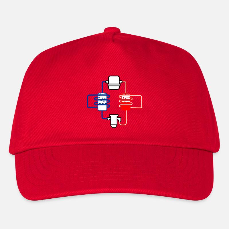 Wärmepumpe rot blau - Kinder Basecap - Rot