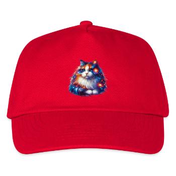 Katze - Kinder Basecap - Rot - Vorne