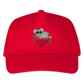 Not Lazy, Just Energy Saving - Koala Relax - Kids’ Baseball Cap - red - Front