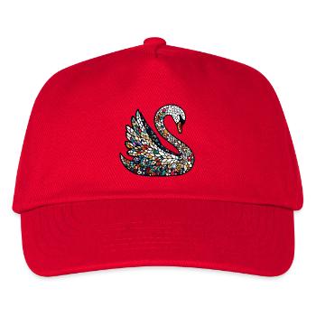 Schwan - Kinder Basecap - Rot - Vorne