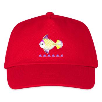 Golgener Fisch - Kinder Basecap - Rot - Vorne