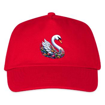 Schwan - Kinder Basecap - Rot - Vorne