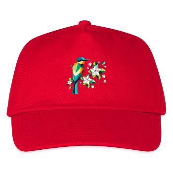 Bee-eaters on apple blossoms – Colourful motif - Kids’ Baseball Cap - red - Front