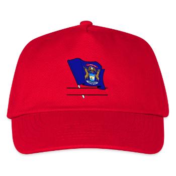 Flagge Michigan Textbanner - Kinder Basecap - Rot - Vorne