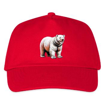 White polar bear - Kids’ Baseball Cap - red - Front