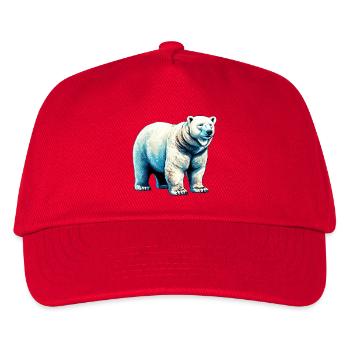 White polar bear - Kids’ Baseball Cap - red - Front