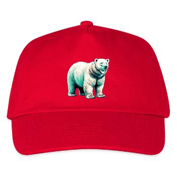 White polar bear - Kids’ Baseball Cap - red - Front
