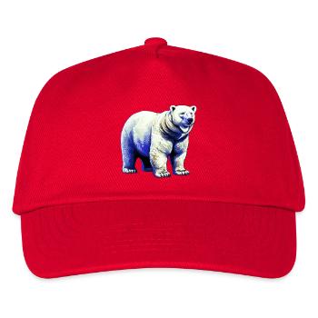 Weißer Eisbär - Kinder Basecap - Rot - Vorne