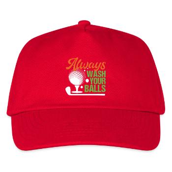 Golf - Waschen Sie immer Ihre Bälle - Kinder Basecap - Rot - Vorne