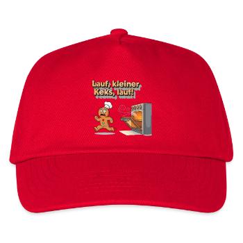 Lauf, kleiner Keks, lauf ! - Kinder Basecap - Rot - Vorne