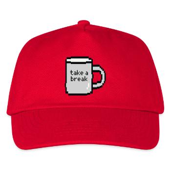 Relax Check Pixel Art Mug - Kids’ Baseball Cap - red - Front